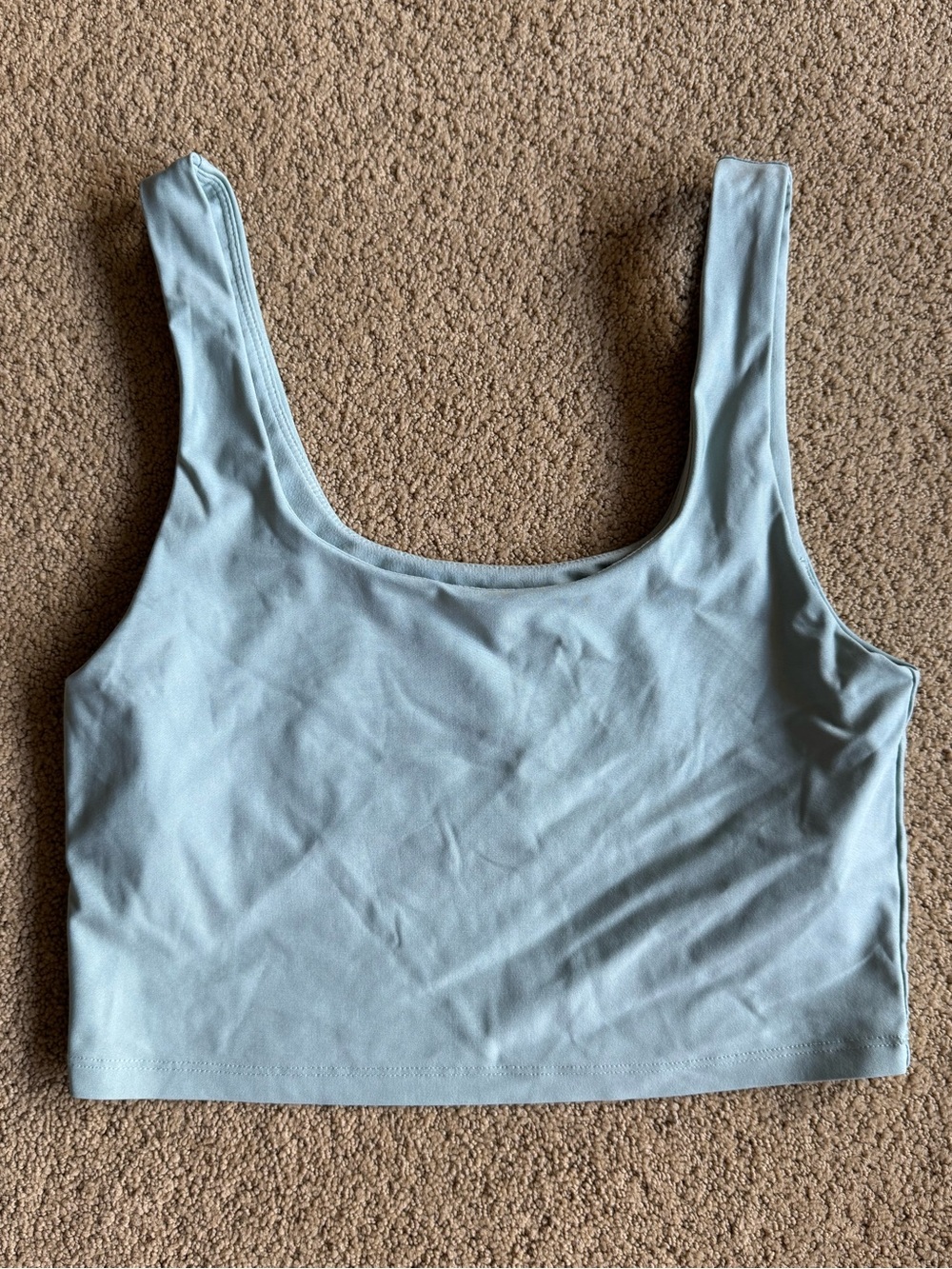 Fabletics Lydia Tank Sage Green Built In Bra Cropped Tank - Picture 2 of 5
